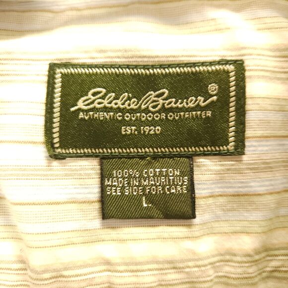 Eddie Bauer Mens Large Striped Long Sleeve Cotton Button Down Up  Front Shirt - Picture 3 of 6